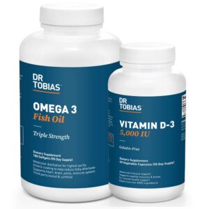 Frente de botella Dr. Tobias Omega-3 Fish Oil y Vitamina D-3