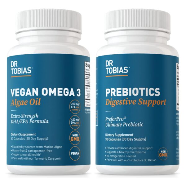 Dr. Tobias Omega-3 vegano de algas y prebióticos caja frontal