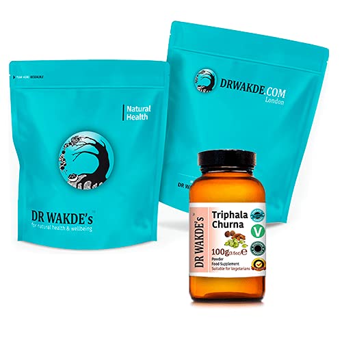 DR WAKDE's Triphala polvo herbal Ayurveda 100g frasco frontal