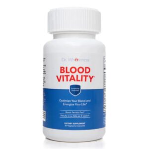 Frente de la botella Dr. Wholeness Blood Vitality 30 cápsulas