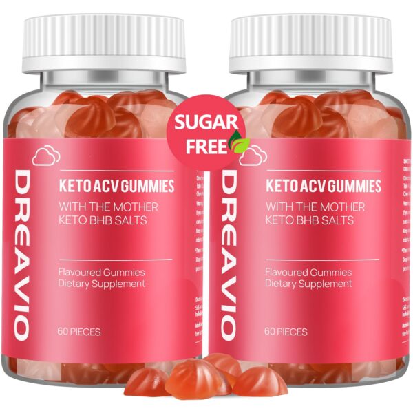 Version 1.0.0 DREAVIO Keto ACV Gummies paquete frontal para pérdida de peso