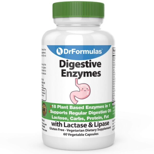 Frasco DrFormulas Digestive Enzymes 60 cápsulas