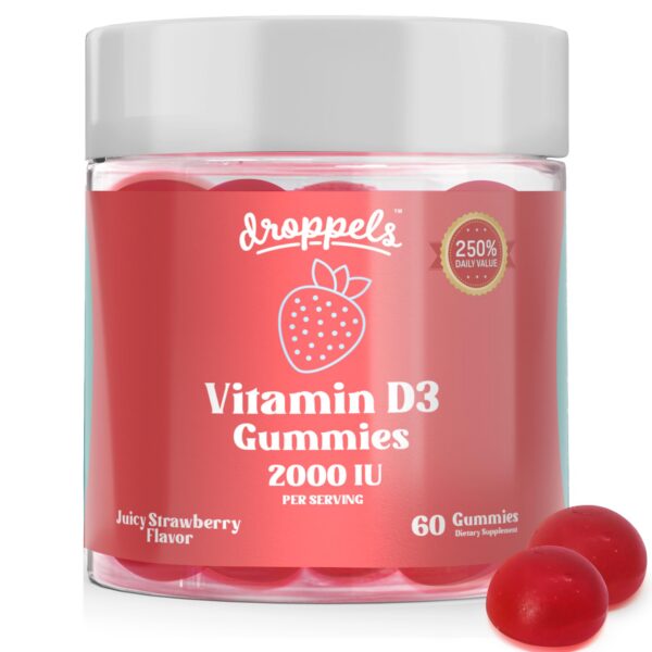 Droppels gominolas vitamina d3 2000 ui sabor fresa paquete 60