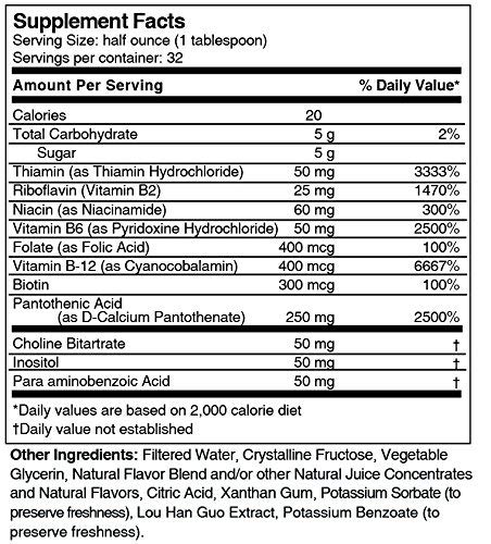 Etiqueta frontal Dr's Advantage Complejo B Líquido Ultra