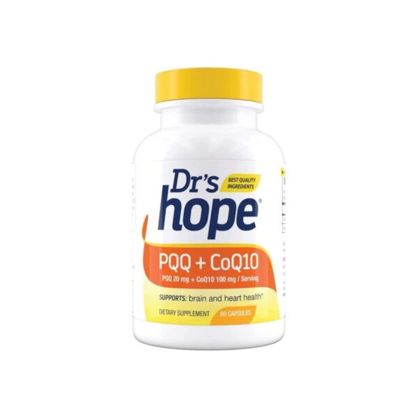 Version 1.0.0 Dr’s Hope envase frontal PQQ y CoQ10 60 cápsulas