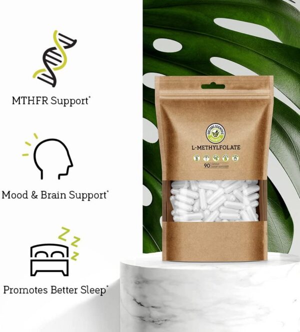 Frasco y cápsulas DSO L Methylfolate 12.5mg