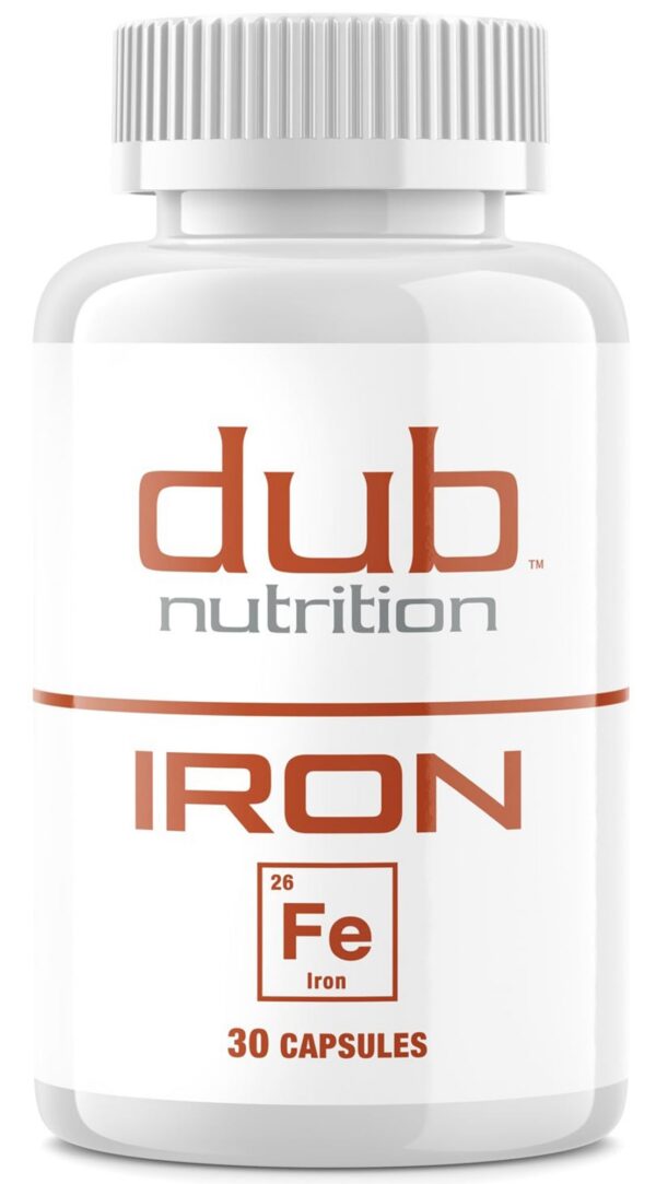 Frasco Dub Nutrition Iron etiqueta frontal