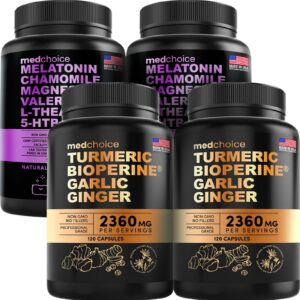 Dúo suplementario MEDCHOICE cúrcuma jengibre con melatonina