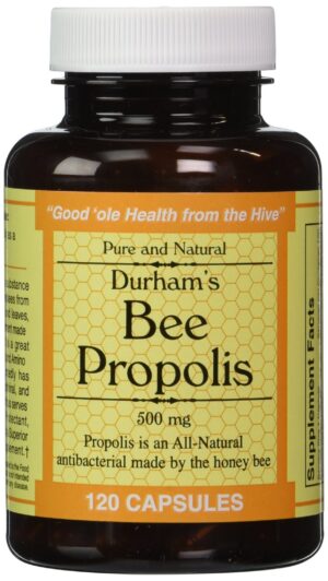 Frasco de propóleos Durham's Bee 500mg 120 cápsulas