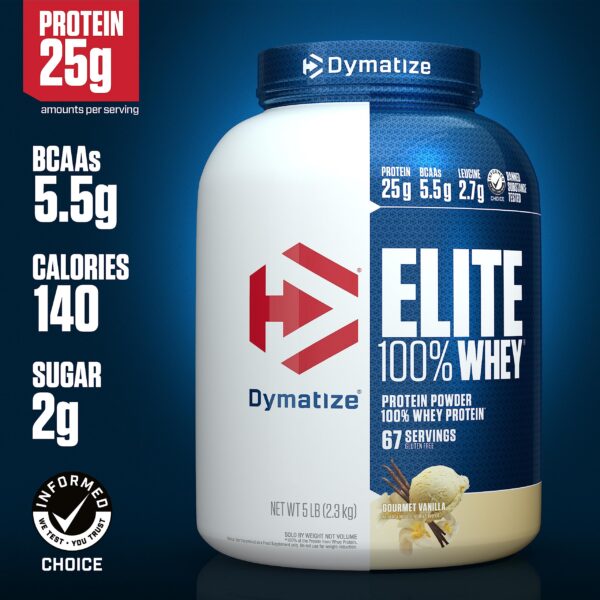 Etiqueta de Dymatize Elite Whey Vanilla