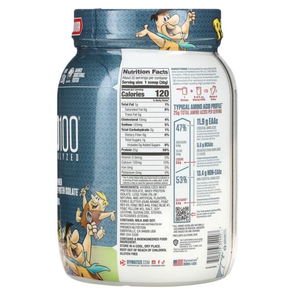 Etiqueta del producto Dymatize ISO100 Fruity Pebbles