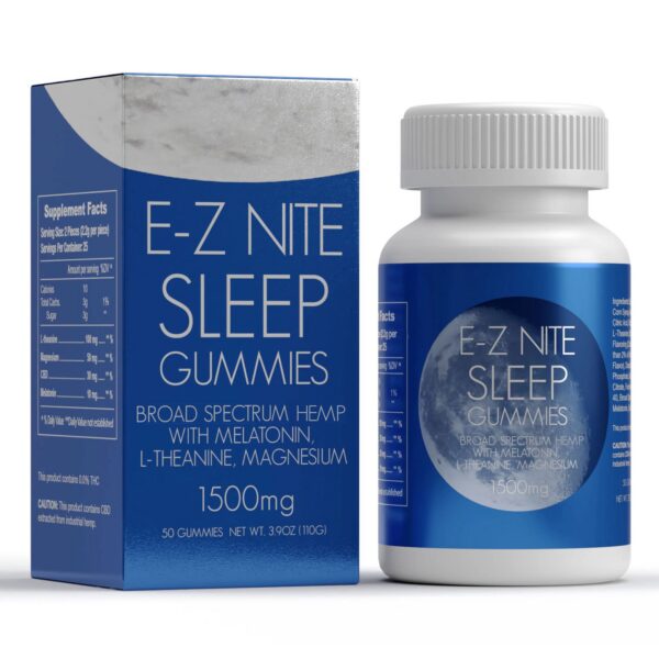 E-Z Nite gomitas para dormir cáñamo melatonina botella frontal