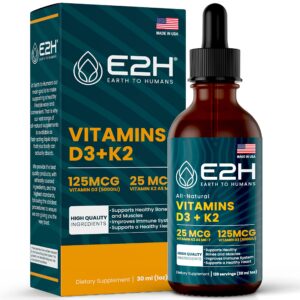 Version 1.0.0 Botella líquida D3 y K2 de E2H con etiqueta