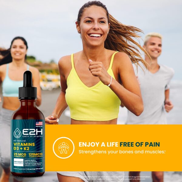 Etiqueta y gotero de suplemento D3 K2 líquido