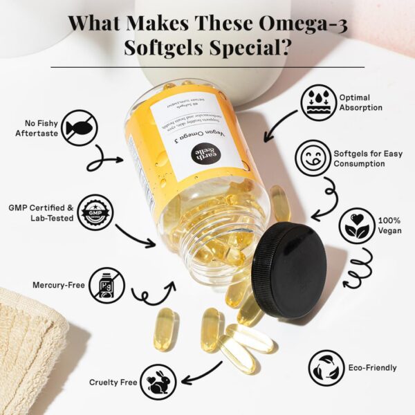 Frasco Earth & Elle Omega-3 algas