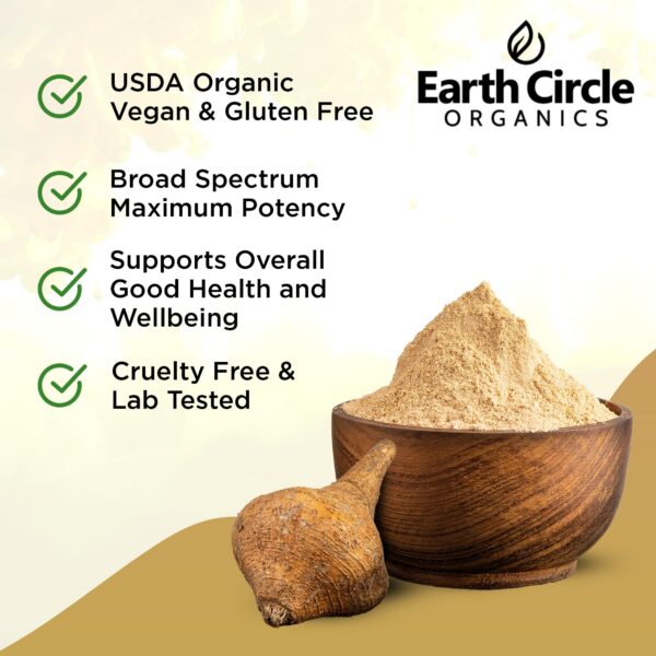 Frasco de maca amarilla Earth Circle Organics