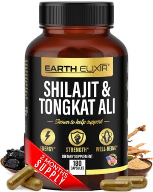 Earth Elixir Shilajit Tongkat Ali cápsulas frente