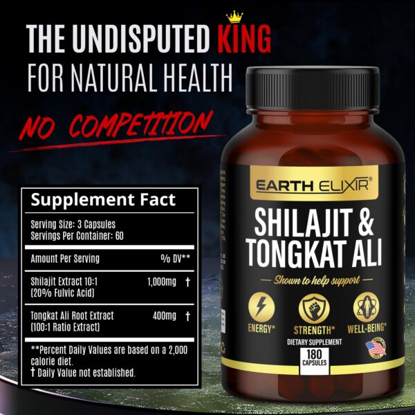 Etiqueta del producto Earth Elixir Shilajit Tongkat Ali