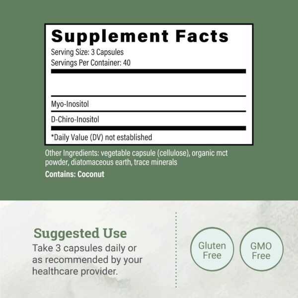 Etiqueta detallada en frasco de inositol