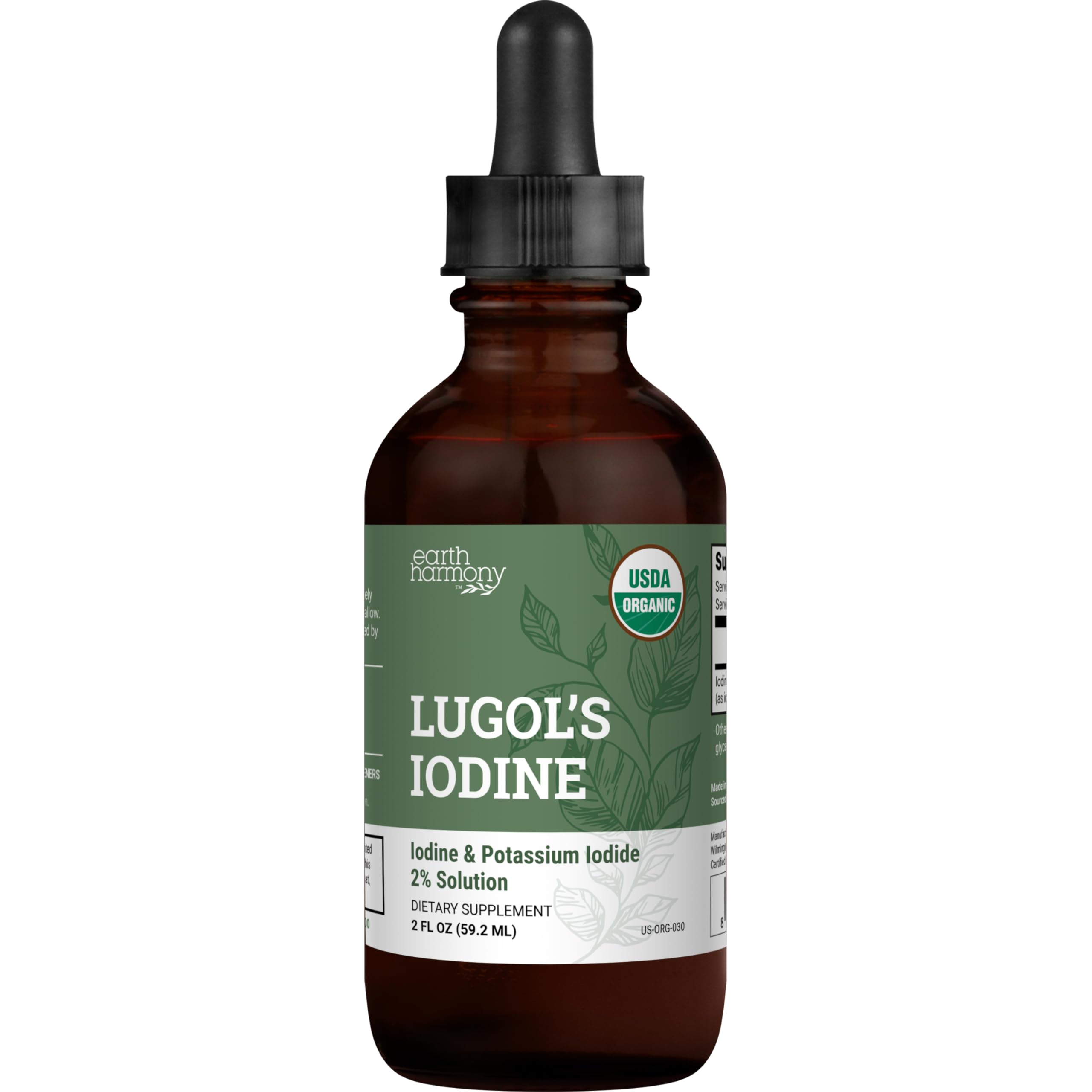 Earth Harmony Naturals Lugol's 2% Organic Iodine, 2 oz