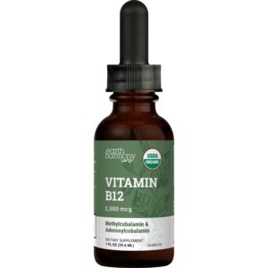 Bote de Earth Harmony Naturals B12 líquido con etiqueta