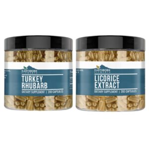 Version 1.0.0 Earthborn Elements cápsulas extracto puro de ruibarbo turco y regaliz