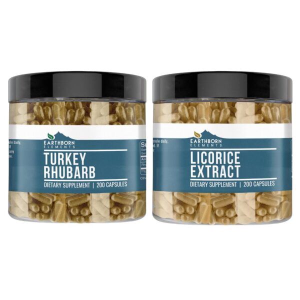 Earthborn Elements cápsulas extracto puro de ruibarbo turco y regaliz