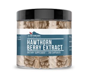 Botella Earthborn Elements extracto de baya de espino 200 cápsulas
