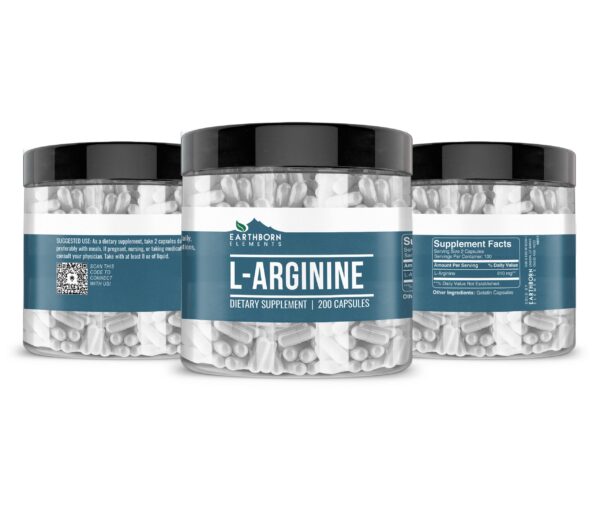 Frasco de 200 cápsulas Earthborn Elements L-Arginine