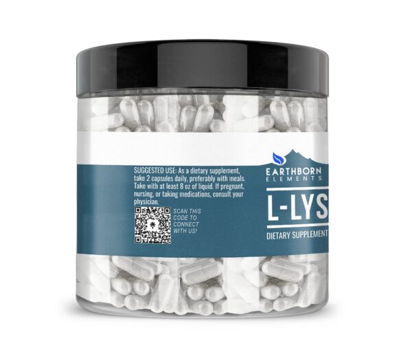 Earthborn Elements L-Lysine HCL cápsulas etiqueta