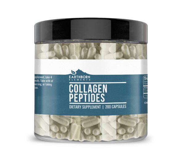 Cápsulas blancas Earthborn Elements en frasco