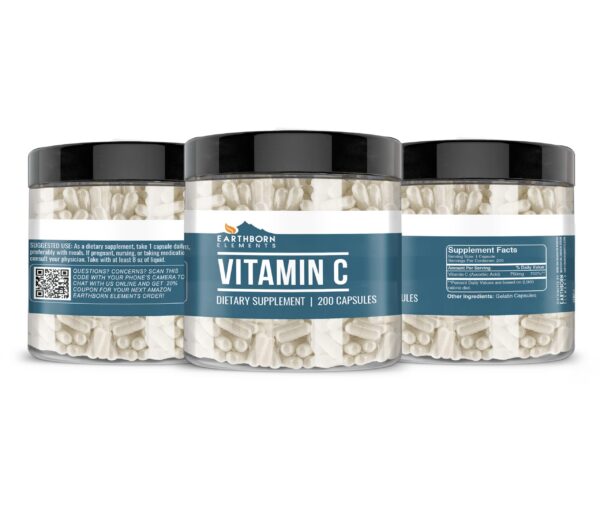 Frontal Earthborn Elements Vitamina C 200 cápsulas