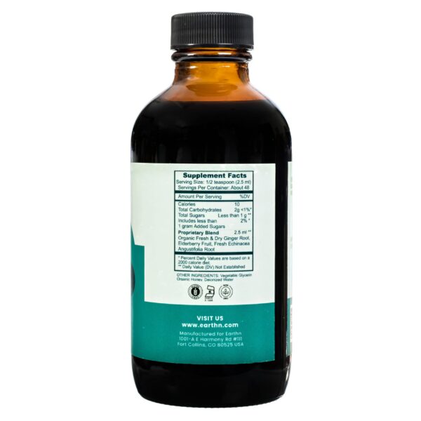 Version 1.0.0 Líquido jarabe inmunológico Earthn con ingredientes puros