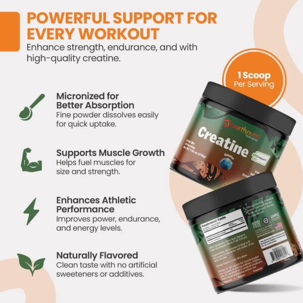 Etiqueta de EarthNutri creatina monohidratada