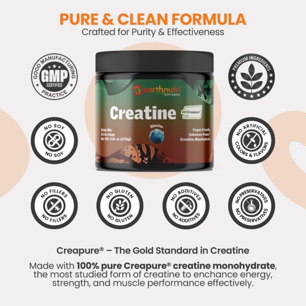 Polvo de creatina monohidratada en frasco