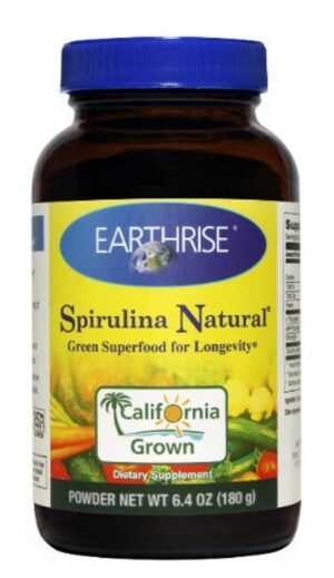 Earthrise espirulina natural en polvo 180 gramos paquetede 60 días