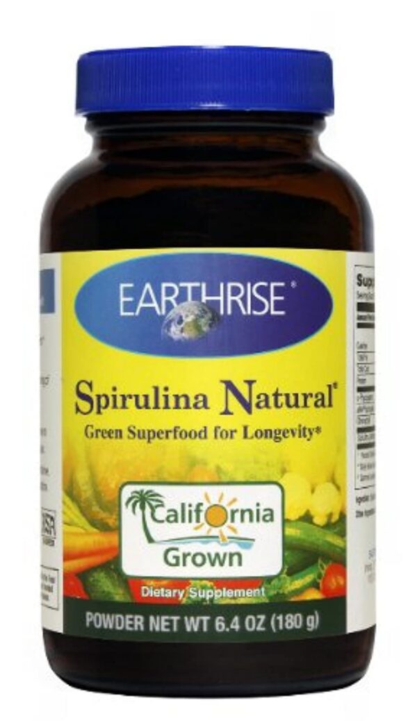 Earthrise espirulina natural en polvo 180 gramos paquetede 60 días