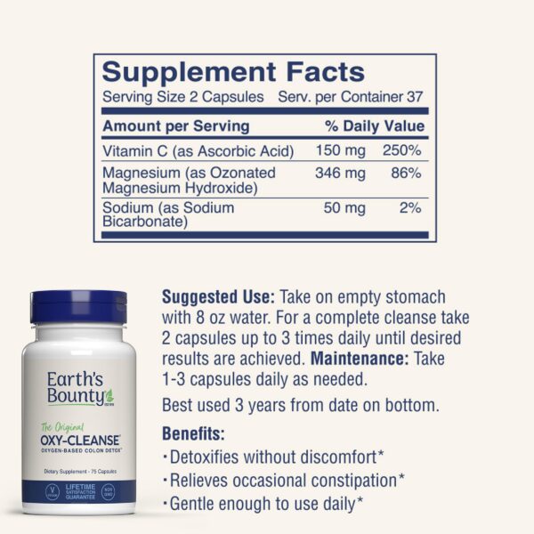 Botella Oxy-Cleanse y cápsulas Earth's Bounty