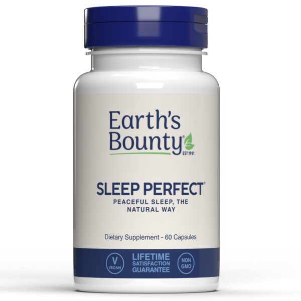 Version 1.0.0 Earth's Bounty Sleep Perfect frasco suplemento sueño natural