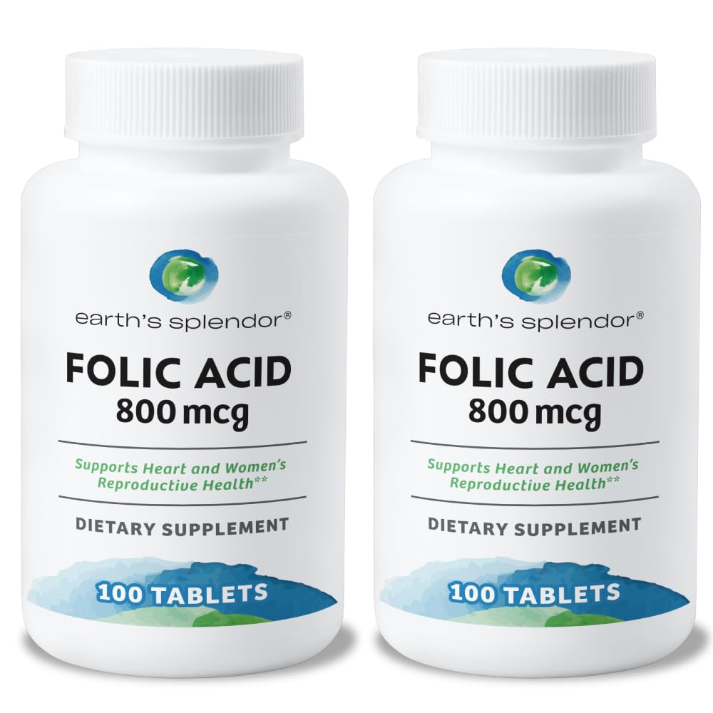 Earth's Splendor Folic Acid, 800 mcg