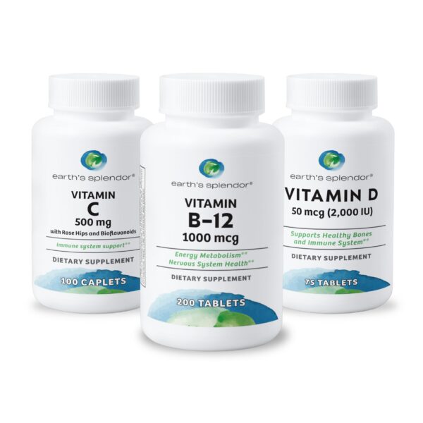 Earth's Splendor suplemento vitamina b12 y vitamina c rosa mosqueta