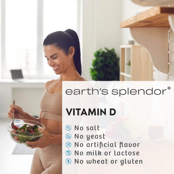 Frasco de Vitamina D Earth’s Splendor de costado