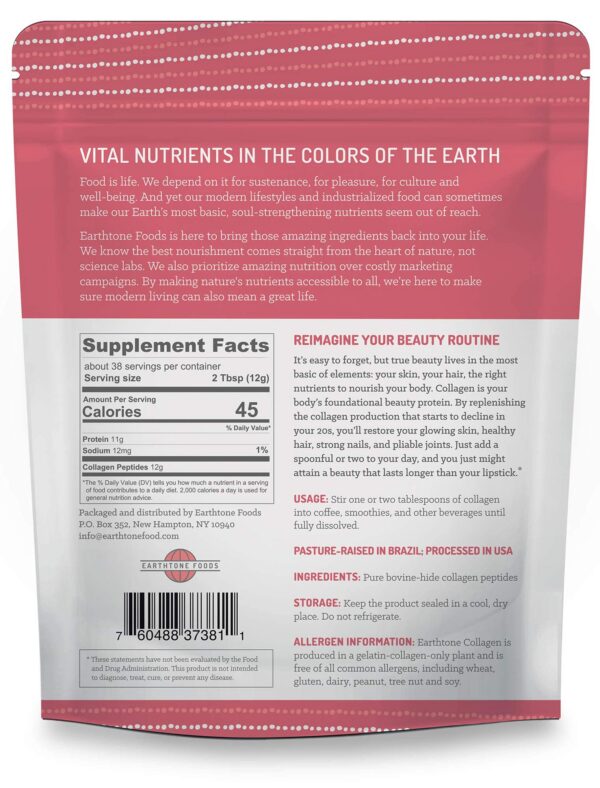 Etiqueta frontal de Earthtone Collagen