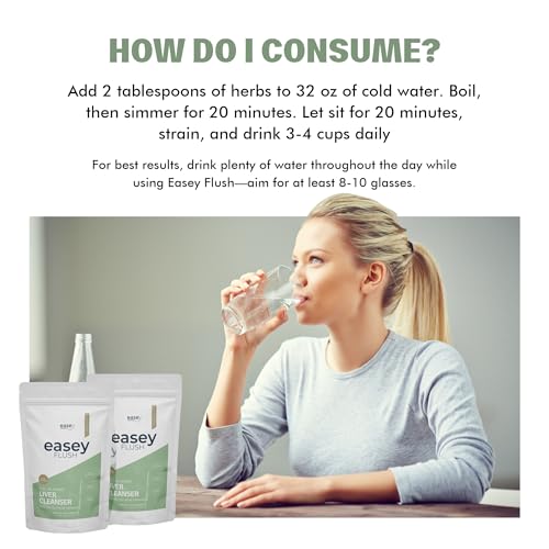 Easey Flush detox hepático con cúrcuma y cardo mariano para beber