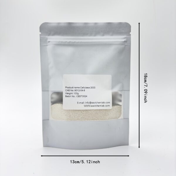Detalle de etiqueta de Celulasa 100 g
