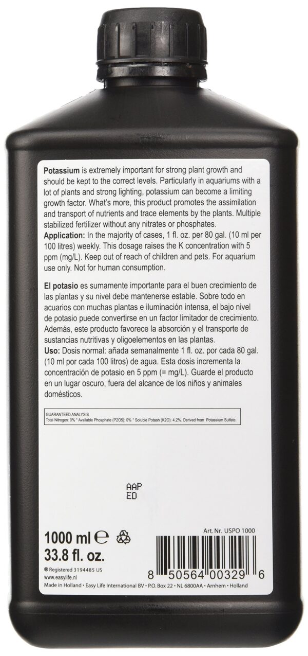 Version 1.0.0 Etiqueta del frasco Easy Life USPO 1000