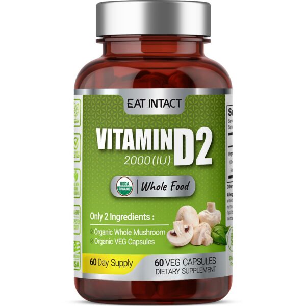 Frente del frasco Eat Intact Vitamina D2-D3 vegana