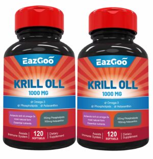 Frente del envase EAZGOO Krill Oil 1000 mg