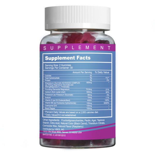 Etiqueta de gomitas magnesio glicinato EAZGOO