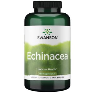 Echinacea 400mg cápsulas 180 unidades Swanson suplemento salud